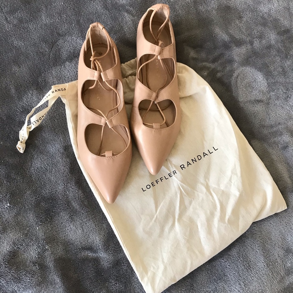 Loeffler Randall flats. Nude/Tan. Very comfortable